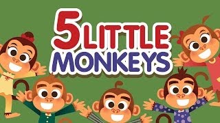 Five Little Monkeys Jumping on the Bed • Nursery Rhymes Song with Lyrics • Cartoon Kids Songs [upl. by Grail155]