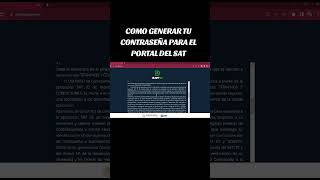 COMO GENERAR LA CONTRASEÑA 2024 PARA EL SAT  SATID [upl. by Awram542]