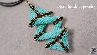 Stylish beaded desing with 2 color seedbeads elegant and easy to make for beginnersbeading tutorial [upl. by Htebharas]