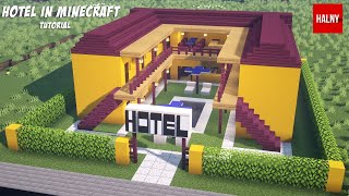 Hotel with a pool in Minecraft  Tutorial [upl. by Atirhs703]