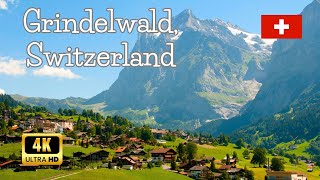 Grindelwald Switzerland 4K 🇨🇭 Relaxing Music With Beautiful Nature Videos 4K Video HD [upl. by Ahsienak]