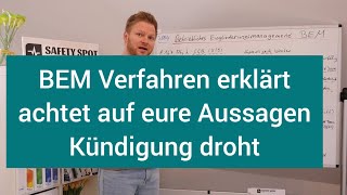 BEM Gespräch  Verfahren erklärt  betriebliches Eingliederungsmanagement  6 Wochen arbeitsunfähig [upl. by Esital]