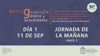 Sexto Seminario Latinoamericano de Geografía Género y Sexualidades 11 SEPMAÑANA PARTE2 [upl. by Pouncey]