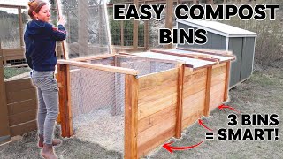 Easy DIY Compost Bins  3 Bin Compost Plans [upl. by Jasik809]