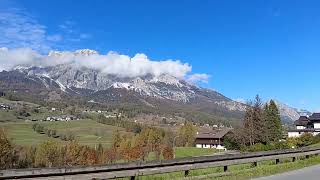 PomagagnonTofane sunny Cortina VI Veneto Italy 221024 sunny autumn foliage dolomites [upl. by Lorilee]