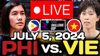 PHILIPPINES VS VIETNAM LIVE 🔴 JULY 5 2024  FIVB CHALLENGER CUP 2024 alaspilipinas vietnam [upl. by Halimaj]