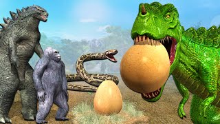 Python vs Tyrannosaurus Rex  Cartoon Gorilla Godzilla funny video collection mrLavangam [upl. by Ttnerb610]