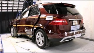 2013 MercedesBenz ML350  Documentation for Pole Crash Test  NHTSA  CrashNet1 [upl. by Amorette]