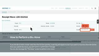 How to Perform a Bin Move in Cetec ERP [upl. by Clabo673]