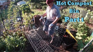 MAKING A HOT COMPOST BIN Using grass clippings and pine needles to make a compost bin [upl. by Rosene]