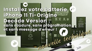 Guide de remplacement de la batterie diPhone 11 avec la batterie Tiorigine sans message derreur [upl. by Ornas671]