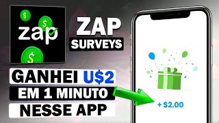 ZAP SURVEYS APP PAGANDO MUITO RÁPIDO PARA RESPONDER PESQUISAS PAGA MESMO [upl. by Carmita678]