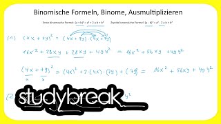 Binomische Formeln Binome Ausmultiplizieren  Wirtschaftsmathematik [upl. by Reseda]