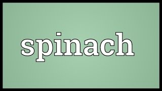 Spinach Meaning [upl. by Saffren533]