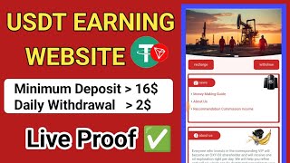 New Usdt Earning Site Usd Mining Site 2024 Best Investment Usdt Earning Website [upl. by Retsim]