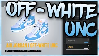 HOW TO MAKE OffWhite Air Jordan 1 quotUNCquot IN NBA 2K21 NBA 2K21 Shoe Creator [upl. by Ardien]