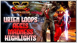 Urien Headbutt Loops And Aegis Madness  SFV Champion Edition  GetchaMan Highlights  Season 5 [upl. by Rapsac650]