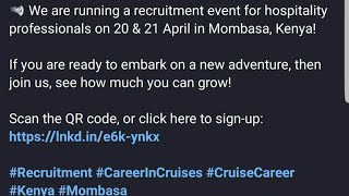 MOMBASA KENYA CRUISESHIP JOBS [upl. by Fromma]