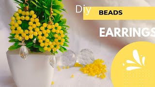 earrings with crystal beads  beads earrings tutorial [upl. by Yffub]