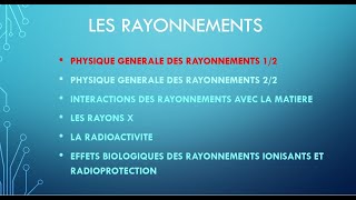 Physique Générale Des Rayonnements 12 [upl. by Frederich705]