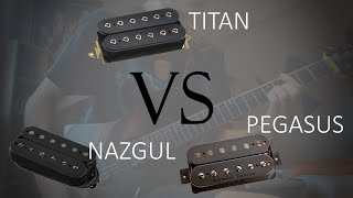 DiMarzio TITAN vs Seymour Duncan NAZGUL vs PEGASUS  Bridge Guitar Pickup Comparison [upl. by Rabbaj]