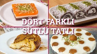 Dört Farklı Sütlü Tatlı Tarifi Seç Beğen  Yemekcom [upl. by Eillo]