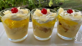 Pineapple Trifle Shot RecipeDessert ShotTrifle ShotShot Glass DessertQuick trifle Shot for Party [upl. by Kciderf]