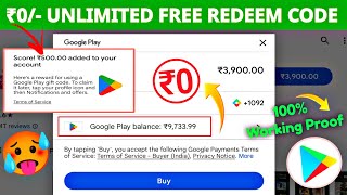 New Secret Trick  free redeem code for playstore at ₹0  How to get free google redeem code [upl. by Annaeed112]