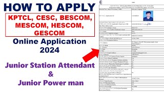 Junior powerman amp Junior station Attendant Online application kptcl [upl. by Hendon]