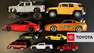 Toyota Diecast Cars GR Supra Tacoma Tundra 2000GT FJ Cruiser Fast amp Furious Brians Supra [upl. by Ahsiatal]