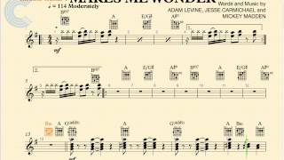 Electric Guitar  Makes Me Wonder  Maroon 5  Sheet Music Chords amp Vocals [upl. by Consuelo]