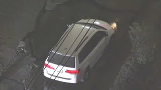 Minivan falls into sinkhole in Los Angeles [upl. by Aronle]