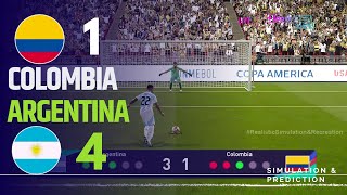 Penalty shootout ⚽ Argentina 41 Colombia 🏆 AMERICA CUP 2024  Video game simulation [upl. by Atekram]