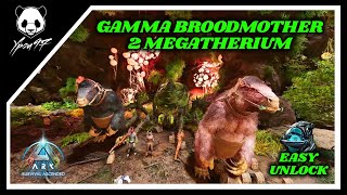 SUPER EASY Gamma Broodmother Boss Fight  2 MEGATHERIUMS  Official PVE  ARK Survival Ascended [upl. by Zaria]