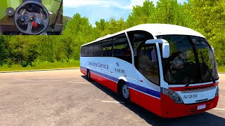 Smooth Bus Driving Through Extreme Narrow Roads  Euro Truck Simulator 2  Logitech G29 Setup [upl. by Nayd]