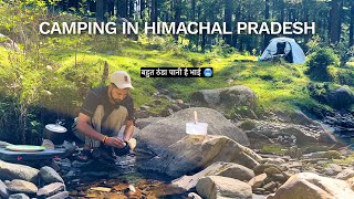 SOLO CAMPING IN HIMACHAL PRADESH  OVERNIGHT CAMPING IN FOREST  NATURE ASMR  RIVER CAMPING [upl. by Simmonds]