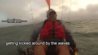 Hobie pro angler 14 in rough water anchor retrieval in rough water [upl. by Yukio824]