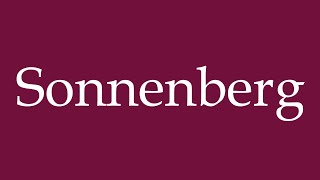 How to Pronounce Sonnenberg Correctly in German [upl. by Teddman]