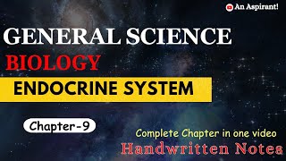 Endocrine System  Unit9  Biology  General Science  Handwritten notes  An Aspirant [upl. by Anitaf]