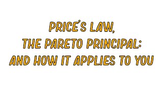 Prices law The Pareto Principle And How They Apply To Your Life [upl. by Wendell116]