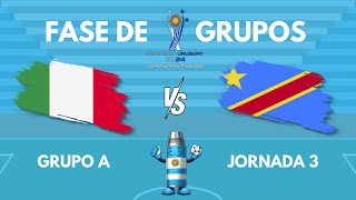 ITALIA vs RD CONGO  MUNDIAL FIFUSCA ARGENTINAURUGUAY 2024 GRUPO A FECHA 3 [upl. by Nylatsirhc]