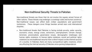 Nontraditional Security Threats to pakistans Internal Security Security Threats to Pakistan [upl. by Truelove]