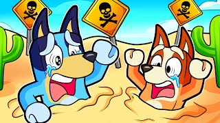 Can BLUEY amp BINGO ESCAPE ALL QUICKSAND TRAPS in Roblox 😨 [upl. by Glick]