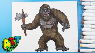 How to Draw Kong  Godzilla x Kong The New Empire [upl. by Bowne]