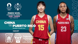 China vs Puerto Rico Live scoreStats I Womens Olympic Basketball Tournament Paris 2024 [upl. by Nylrem451]