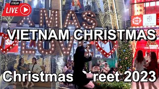 Ho Chi Minh City Christmas Walking Tour  Ho Chi Minh City Christmas Markets and Lights 2023 [upl. by Atteuqaj]