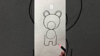 How to draw teddy bear with number 8 [upl. by Eilema]