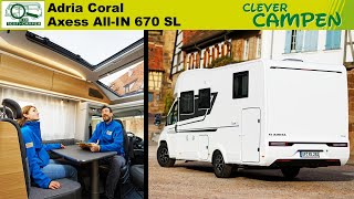 Adria Coral Axess AllIN 670 SL Voll ausgestattet aber auch gut  TestReview  Clever [upl. by Golliner]