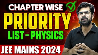 JEE MAIN 2024 Chapter Wise PRIORITY LIST For PHYSICS 🤯  Complete Chapters Weightage Details 🎯 [upl. by Tomkiel]