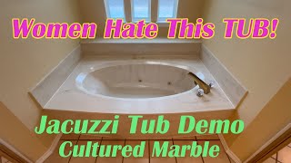 Jacuzzi Tub Demo How to remove a Cultured Marble Jacuzzi bathtub in 90 minutes [upl. by Idette700]